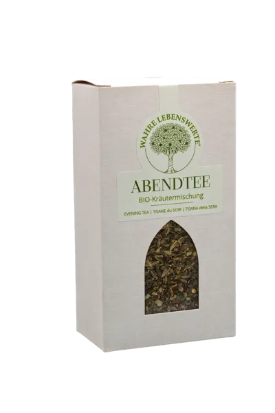 TISANA DELLA SERA BIO - Retrospezione, tesaurizzare i tesori della giornata, gratitudine, lasciare andare ciò che non può essere fatto oggi, guardare il cielo stellato e fondersi con il respiro della notte – sulle ali silenziose di lavanda, luppolo e valeriana. - Artikelnummer 7006